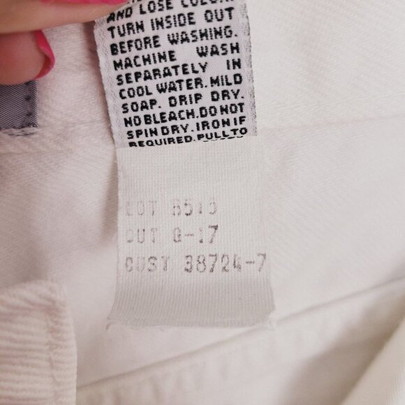 Vintage Forenza White Jeans Sz 12 100% Cotton Made In USA Zippered Ankles 1980s - Picture 6 of 14